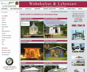 gartenhaus-wohnkultur.de: BEAR COUNTY & GROSFILLEX Gartenhaus-Shop
Ihr Experte für den Versand von Gartenhäusern! Bear County, Universo, HSP, Grosfillex, Unosider, Riwo, Teehaus, Pavilion, Gazebo