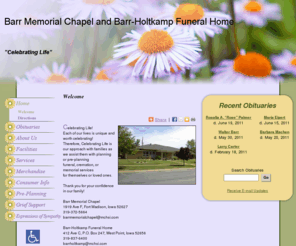 barrholtkampfuneralhome.com: Barr Memorial Chapel and Barr-Holtkamp Funeral Home : Fort Madison, Iowa (IA)
Barr Memorial Chapel and Barr-Holtkamp Funeral Home : 