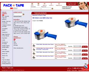 tapenpack.com: Pack-n-Tape
 -  Packaging Supplies, Shipping Supplies, Packaging Equipment
Pack-n-Tape Sells 3M Tape, 3M Adhesive, 3M VHB, Packaging Supplies, Shipping Supplies and Packaging Equipment for Immediate Shipment Nationwide.