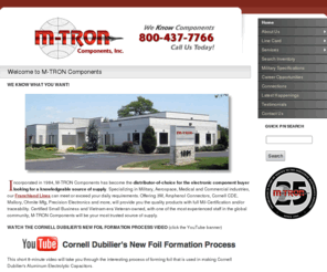 mtroncomponents.com: M-Tron Electronic Componentd Distributor in Ronkonkoma, NY
Electronic component distributor specializing in military, aerospace, medical and commercial applications with a franchised line of quality mil-certified components.