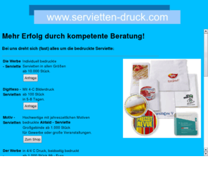 servietten-druck.com: www.servietten-druck.com
Servietten mit Druck in Klein - und Großauflagen!