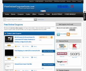 freeonlinecouponsguide.com: Free Online Coupons - Coupon Codes and Discounts
Free Online Coupons, Coupons Codes, Discounts, Deals, and Cheap Stuff...#1 Source for Deals on the Web.