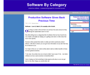 software-by-category.com: Productive Software Gives Back Precious Time | Software By Category
productive software - reviewed and grouped for convenient access