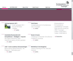 bundesakademie-trossingen.de: Bundesakademie für musikalische Jugendbildung Trossingen
Bundesakademie für musikalische Jugendbildung Trossingen