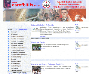 esrefbitlis.k12.tr: .:: stanbul Bahelievler Orgeneral Eref Bitlis lkretim Okulu ::.
Eref Bitlis lkretim Okulu, Resmi Web sitesidir, lkretim Okulu, Bahelievler, stanbul 