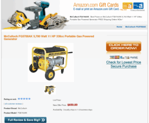 Fg5700ak-generator.info: #McCulloch FG5700AK 5,700 Watt 11 HP 338cc