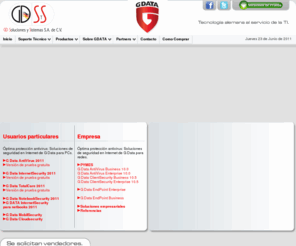 gdata.com.mx: G Data México - GD Soluciones
G DATA Antivirus, el mejor Antivirus de México, Tecnología Alemana al servicio de las TI. Internet Security 2011, Total Care 2011.