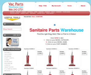 sanitairpartswarehouse.com: Sanitaire Vacuums, Bags, Belts, Brushes, Parts And Accessories
SANITAIRE vacuums, bags, belts, brushes, parts and accessories