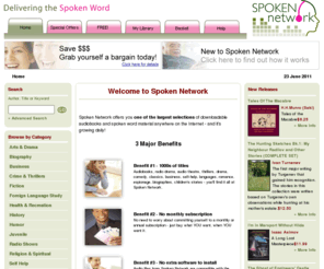 audiobooks-empire.net: Welcome to Spoken Network
<p>  </p>  <p> Spoken Network offers you <strong> one of the largest selections </strong> of downloadable audiobooks and spoken word material a...
