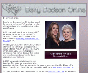 bettydodson.com: Betty Dodson Online has a new home at www.dodsonandross.com
