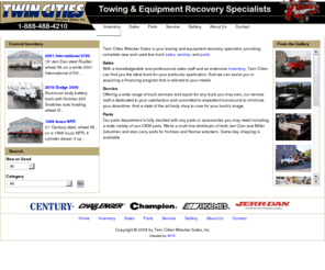 tcwreckersales.com: Twin Cities Wrecker Sales
Twin Cities Wrecker Sales is your towing and equipment recovery specialist, providing complete new and used tow truck sales, service, and parts.