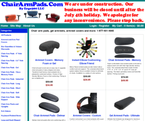 officechairarmpad.com: Chair Arm Pads, Gel Armrest Covers, Cushioned Arm Support
ChairArmPads.Com is the leading internet retailer of Chair Arm Pads, Chair Armrests, Armrest Covers and Gel Armrests. 1-877-401-4645
