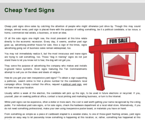 cheapyardsigns.net: Cheap Yard Signs | Yard Signs | Cheap Lawn Signs
CheapYardSigns.net is under construction, but coming soon!