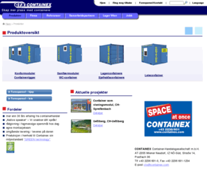 containex.no: Kontormoduler, sanitærmoduler, lagercontainere, sjøfraktscontainere fra CONTAINEX! - CONTAINEX
Kontormoduler, sanitærmoduler, lagercontainere, sjøfraktscontainere fra CONTAINEX!