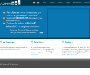 adminbpo.es: AdminBPO - Asesoramiento en la gesti�n, procesos, sistemas y organizaci�n -  Externalizaci�n procesos administrativos
AdminBPO - Asesoramiento en la gesti�n, procesos, sistemas y organizaci�n -  Externalizaci�n procesos administrativos