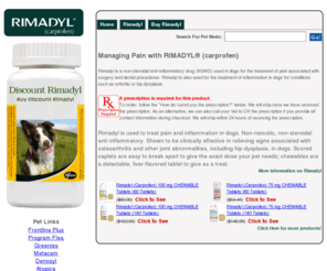 rimadyldiscount.com: Rimadyl Medication
Rimadyl, Rimadyl Chewable Tablet and Caplet for your dog at discount prices.