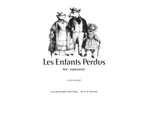 les-enfants-perdus.com: les enfants perdus - bar restaurant
9 rue des recollets 75010 PARIS - Ouvert tous les jours, brunch le dimanche après-midi