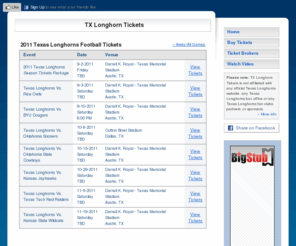 txlonghorntickets.com: TX Longhorn Tickets
TXLonghornTickets.com for all Texas Longhorns tickets. Cheap tickets, premium tickets, widest selection.