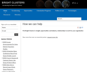 brightclusters.com: How we can help
space colonization