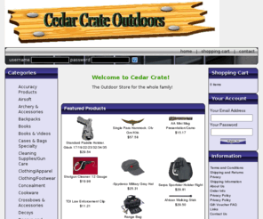 cedarcrate.mobi: Cedar Crate Outdoor Sporting Goods for less  - Cedar Crate
Cedar Crate, The outdoor and more store and more Cedar Crate Outdoor store for the whole family