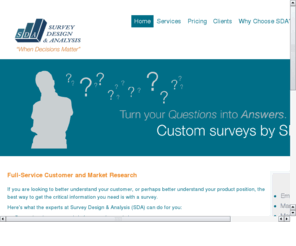 surveydna.com: Survey Design and Analysis
Advanced survey design and analysis at affordable prices.