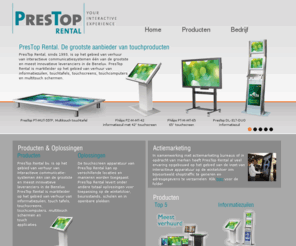 verhuurtouchscreen.com: Informatiezuilen en touch oplossingen | Prestop Rental B.V.
De grootste webshop voor informatiezuilen, touchscreens, touchcomputers, CF-monitoren, inbouwapparatuur en SiteKiosk. Vele speciale aanbiedingen en occasions.