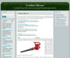 cordlessblower.net: Cordless Blower
A cordless blower is the easiest way to clean off your driveway and lawn