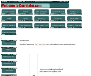 correlator.com: Welcome to Correlator.com
Correlator.com Your source for advanced digital/analog correlators.   
Multiple-tau, and tunable sample time correlator, Research and OEM correlator. 
Low cost or high performance correlators.  Customized correlator.