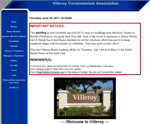 villeroyassociation.com: Villeroy Condominium Association
Home Page for Villeroy Condominium Association Inc, Kings Point, Sun City Center, FL