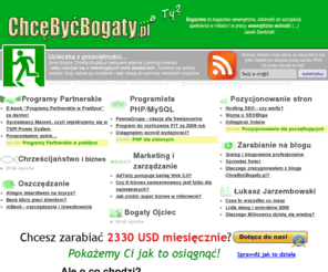 chcebycbogaty.pl: E-biznes programy partnerskie zarabianie na blogu pozycjonowanie
