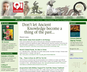 qi-journal.com: Qi Journal Homepage
Articles and tidbits on traditional Chinese medicine and exercise. Large selection of educational materials.