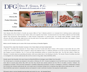 avandiaheartattackinfo.com: Avandia Recall Attorney | Avandia Heart Attack Lawyer | Dax F. Garza, P.C.
Description