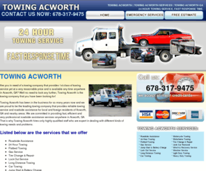 towingacworth.com: Towing Acworth | Towing Acworth In Georgia | 678-317-9475
Towing Acworth offers 24/7 Emergency Towing Services with a 15 minute response time. Call Now: 678-317-9475 and get a fast, quick and reliable Towing Service.