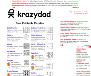 krazykakuro.com: Free Puzzles by KrazyDad
Free Printable Puzzles by KrazyDad