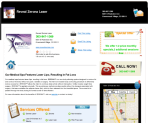 revealzeronalaser.com: REVEAL ZERONA LASER
1/2 Price Specials and 3 Additional Sessions Free