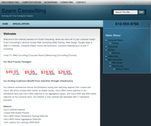 szaroconsulting.com: Szaro Consulting: Serving All Your Computer Needs! - Web Hosting, Web Design, Computer Repair, Networking, in the NJ, NY, PA Tri-State Area
Szaro Consulting: Serving All Your Computer Needs! - Web Hosting, Web Design, Computer Repair, Networking, in the NJ, NY, PA Tri-State Area<