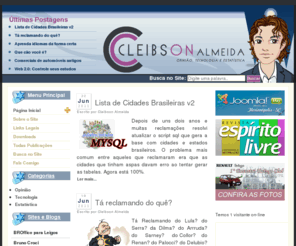 cleibsonalmeida.blog.br: Cleibson Almeida - Opinião, Tecnologia e Estatística - Página Inicial
Cleibson Almeida - Site Pessoal, 2º feirão do livro UFPR, commodore 64