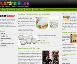 wortimbild.de: Verlag Wort im Bild - www.wortimbild.de -  Bücherkiste - Druckerei - Werbeartikel - Pila Music
Wort im Bild - Verlag - Bücherkiste - Druckerei. Entwicklung von Konzepten für eine am Gemeindeaufbau orientierte kirchliche Arbeit durch Bücher, Kalender, Poster, Musik etc.