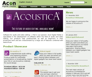 bestaudioeditor.com: Acon Digital Media | Audio Editor Software for Audio Editing, Recording & Sound Design
Acon Digital provides top rated audio editor software for editing, recording and sound design for both professional and beginner use. Download free trials!