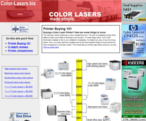 color-lasers.info: color-lasers, color laser printers, color laser printer reviews, color laser comparisons
color lasers is a site dedicated to providing the best and most updated information on color laser printers and related products 