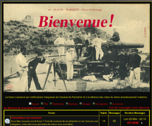 defense-des-cotes.com: créer un forum : les défenses de l'arsenal de Rochefort
créer un forum : forum consacré aux fortifications françaises de l’arsenal de Rochefort et à la défense des côtes du 4ème arrondissement maritime.
