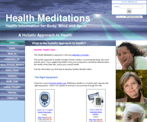 healthmeditations.com: Definition Of Holistic | Holistic Health Care | Holistic Doctors | Holistic Nutrition
The definition of holistic applies to holistic health care by holistic doctors.