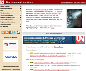 unicode.net: Unicode Consortium
The Unicode Consortium and The Unicode Standard