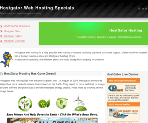 hostgator-specials.com: $49.99 HostGator Web Hosting Coupon Specials
Hostgator hosting plans and the latest Hostgator specials.