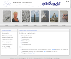 geestkracht.com: Praktijk voor psychosociale therapie, kunstzinnige therapie en analytische therapie
Praktijk voor psychosociale therapie, kunstzinnige therapie en analytische therapie