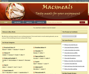 macsmeals.com: Macs Meals: Delicious FREE recipes for your enjoyment! - Powered by Maian Recipe v2.0
macsmeals recipes to make you  feel good.
