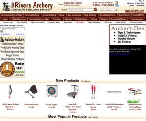 3riversarchery.com: 3Rivers Archery Equipment, Traditional Youth Archery Bows and Arrows, and Long Bow Hunting
3Rivers Archery offers archery equipment, long bows and arrows, recurve bow and arrows, carbon aluminum and wood arrows for bowhunting, as well as recurve and long bow hunting equipment to the world.