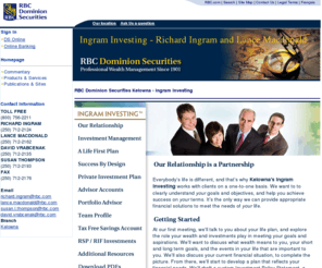 ingraminvesting.com: Ingram Investing - Richard Ingram and Lance Macdonald
Dominion Securities - Our professionals provide expertise and a global outlook offering you a complete spectrum of premium wealth management solutions, including investment advice, financial planning, discretionary portfolio management, global private banking