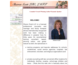 sharonscott.com: Sharon Scott LPC, LMFT
Author and counselor Sharon Scott speaks on 