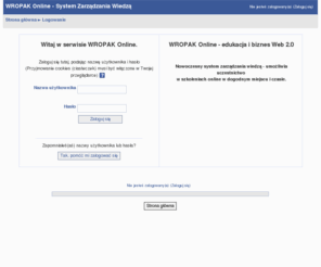 e-wropak.biz: WROPAK Online - System Zarządzania Wiedzą: Logowanie
